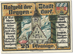 Notgeld Deggendorf Stadtrat Ortmann